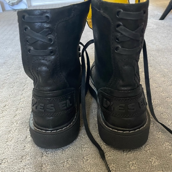Diesel combat boots black leather brand new main image 4